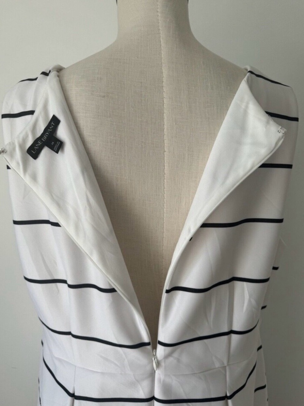 LANE BRYANT Dress Womens Size 16 Fit & Flare Sleeveless Striped - Picture 4 of 4